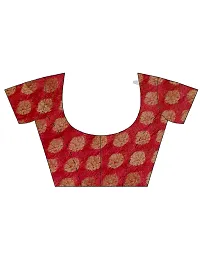 Red Printed Chiffon Saree with Blouse Piece-thumb3