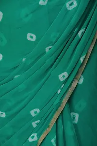 Green Printed Chiffon Saree with Blouse Piece-thumb1