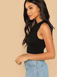 Cotton Solid Crop Top Pack Of 2-thumb2