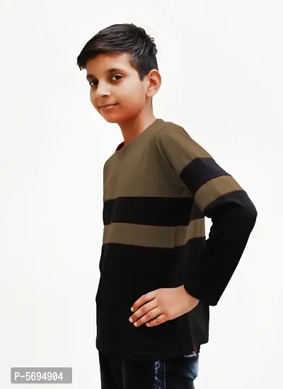 Boy's Solid Cotton Round Neck Tees-thumb3