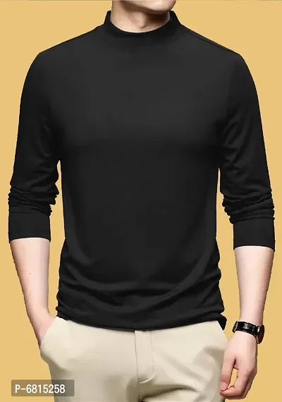 Black Polyester Tshirt For Men-thumb0