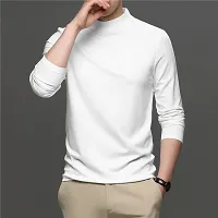 White Polyester Tshirt For Men-thumb1