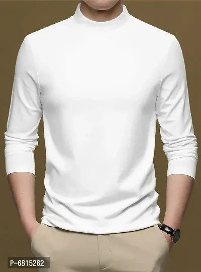 White Polyester Tshirt For Men-thumb0