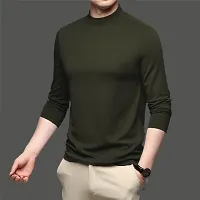 Reliable Multicoloured Polyester Solid High Neck Tees For Men-thumb1