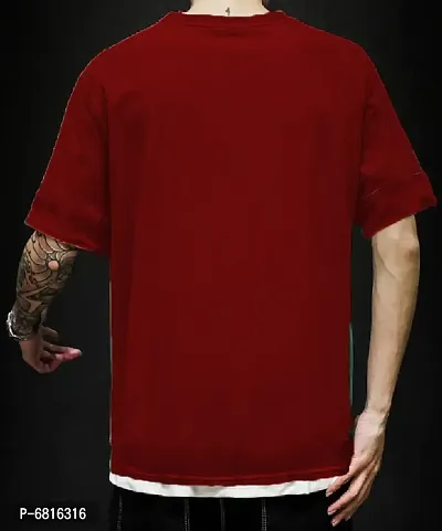 Maroon Polyester Tshirt For Men-thumb2