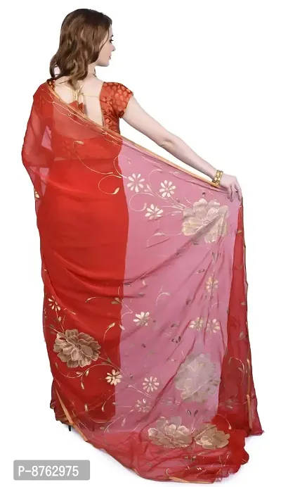 Clafoutis Chiffon Floral Printed Saree for Women's with Blouse Piece-thumb3