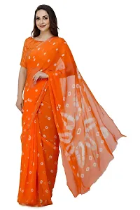 LIME Women's Chanderi Pure Chiffon Saree With Blouse Piece (56-yellow-saree_Orange)-thumb1