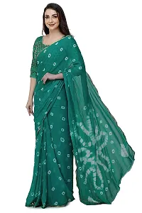 clafoutis Women's Woven Pure Chiffon Saree With Blouse Piece (57-red-sarii_green),5.5 meters-thumb1