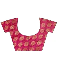 clafoutis Women's Woven Pure Chiffon Saree With Blouse Piece (57-red-sarii_Dark Pink), Darkpink, 5.5 meters-thumb4