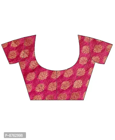 clafoutis Women's Woven Pure Chiffon Saree With Blouse Piece (57-red-sarii_Dark Pink), Darkpink, 5.5 meters-thumb5