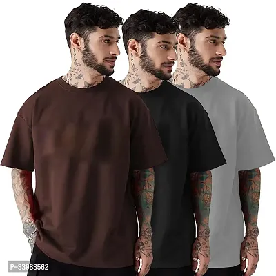 Stylish Cotton Solid Tshirt for Men Combo-thumb0