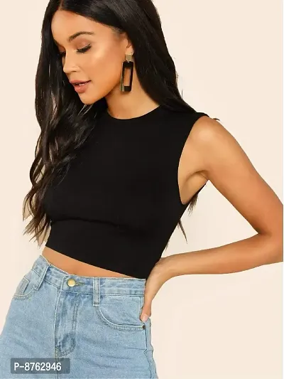 LIME Women's Crop Top (Lady-black-66_Red_X-Small)-thumb0