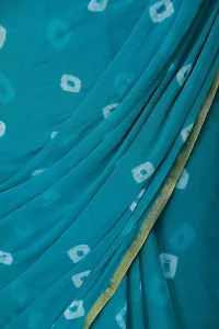 LIME Women's Chanderi chiffon bandhani saree (Green)-thumb3