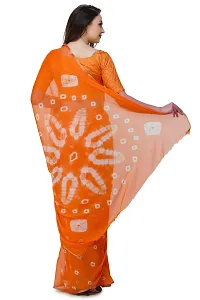 LIME Women's Chanderi Pure Chiffon Saree With Blouse Piece (56-yellow-saree_Orange)-thumb2