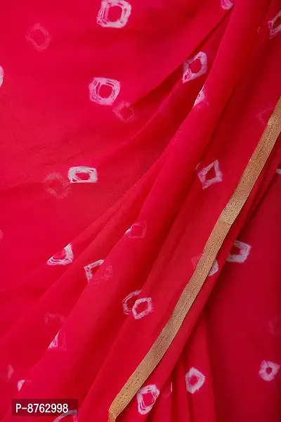 clafoutis Women's Woven Pure Chiffon Saree With Blouse Piece (57-red-sarii_Dark Pink), Darkpink, 5.5 meters-thumb4