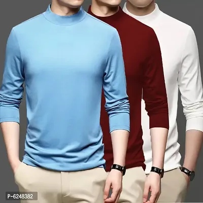 Multicoloured Polyester Blend Tshirt For Men-thumb0