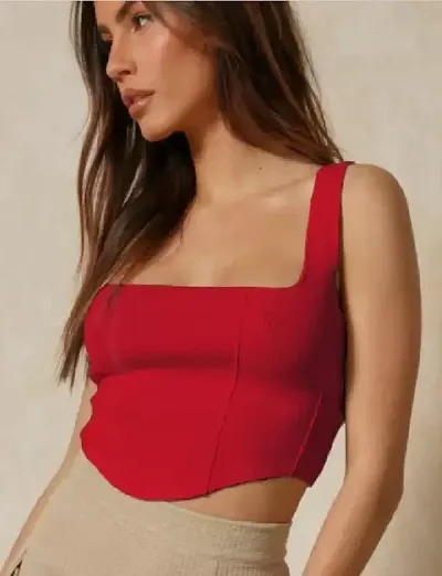 Lady Square Neck Crop Top For Woman