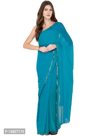 Classic Chiffon Solid Saree with Blouse piece-thumb0