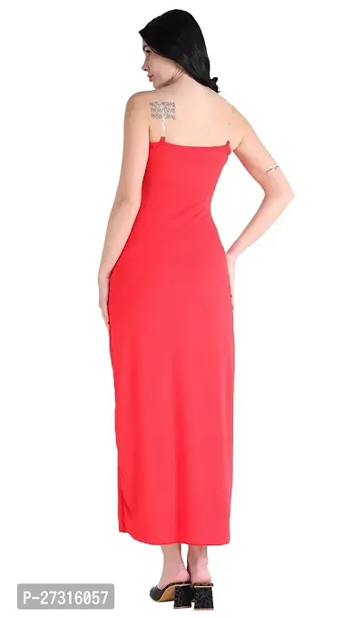 Women sqaure neck Red bodycon dress-thumb2