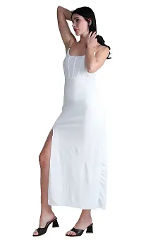 Women square neck white bodycon dress-thumb3