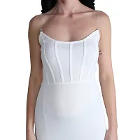 Women square neck white bodycon dress-thumb1