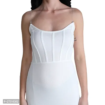 Women square neck white bodycon dress-thumb2