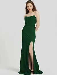 Women square neck green bodycon dress-thumb1