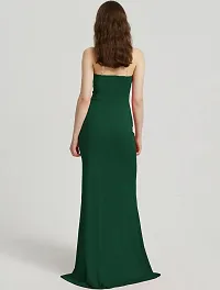 Women square neck green bodycon dress-thumb2