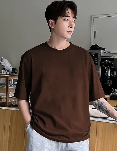 Stylish Cotton Round Neck Oversized T-Shirt For Men