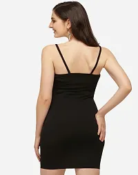 Women Black bodycon knee length dress-thumb3