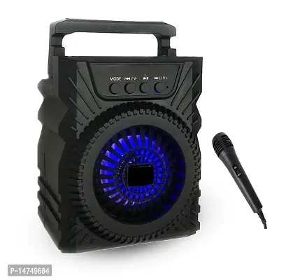 Musify WS-301 Wireless Speaker Led Disco Light subwoofer Sound System with DJ Light Carry Handle-Travel Speaker Support Bluetooth, FM Radio, USB, Micro SD Card Reader, AUX with [Free Mic] 10 W, 3 Blu-thumb0