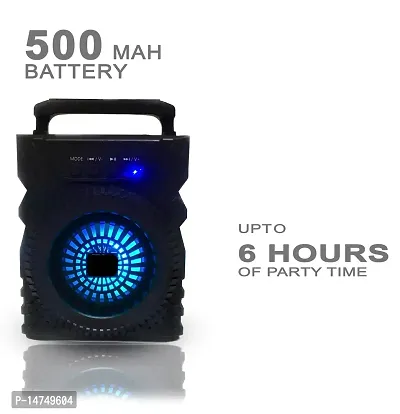 Musify WS-301 Wireless Speaker Led Disco Light subwoofer Sound System with DJ Light Carry Handle-Travel Speaker Support Bluetooth, FM Radio, USB, Micro SD Card Reader, AUX with [Free Mic] 10 W, 3 Blu-thumb3