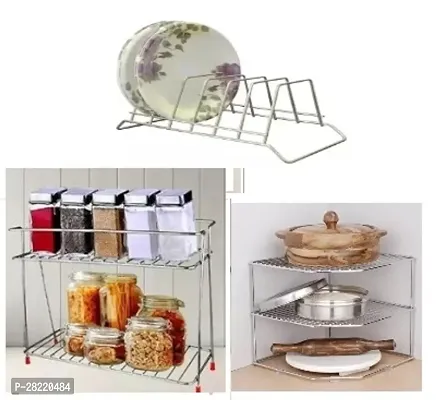 Steel Storage Stand  For Kitchen Pack Of 3-thumb0