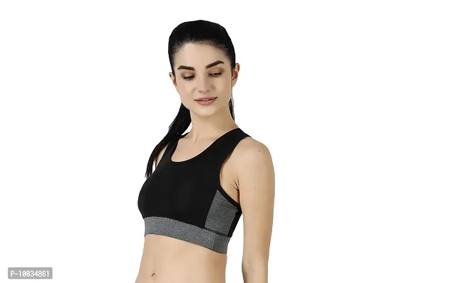 NDLESS SPORTS Polyester Blend Wireless Padded Sports Bra for Yoga, Running, Fitness & Gym Pack of 2 (Bottle Green & Light Green, XL)-thumb3