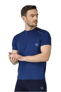 Ndless Sports Round Neck Crush Design Fabric Half Sleeves Dry-Fit Moisture Wicking Lycra  Polyester Blend Reflector T-Shirts for Men Pack of 2-thumb2