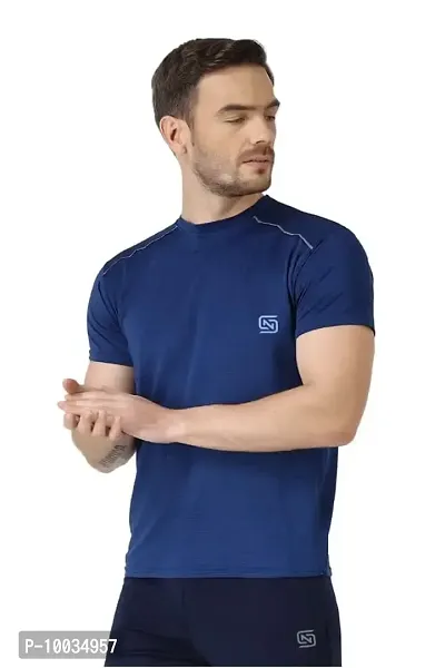Ndless Sports Round Neck Crush Design Fabric Half Sleeves Dry-Fit Moisture Wicking Lycra  Polyester Blend Reflector T-Shirts for Men Pack of 2-thumb3