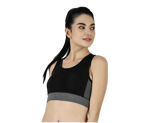 Ndless Sports Polyester Blend Wireless Padded Sports Bra for Yoga, Running, Fitness & Gym