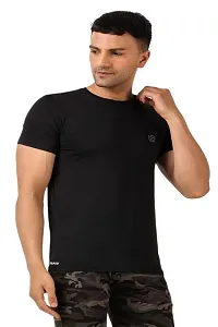 Ndless Sports Men?s Half Sleeve Polyester & Spandex Crushed Fabric Regular Stretchable Sweat Absorbent Dry-Fit T-Shirt for Running, Cycling, Gym, Yoga & Fitness Pack of 3-thumb2