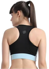 NDLESS SPORTS Polyester Blend Wireless Padded Sports Bra for Yoga, Running, Fitness & Gym Pack of 2 (Pista & Sky Blue, M)-thumb1