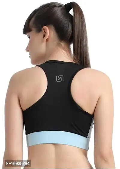 NDLESS SPORTS Polyester Blend Wireless Padded Sports Bra for Yoga, Running, Fitness & Gym Pack of 2 (Pista & Sky Blue, M)-thumb2