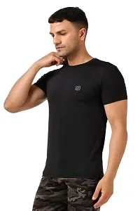 NDLESS SPORTS Men?s Half Sleeve Polyester & Spandex Crushed Fabric Regular Stretchable Sweat Absorbent Dry-Fit T-Shirt for Running, Cycling, Gym, Yoga & Fitness Pack of 3-thumb3