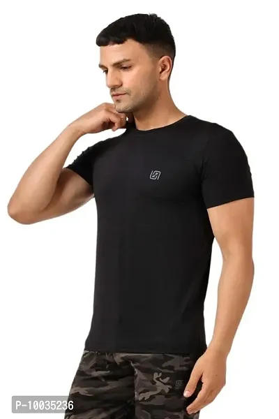 NDLESS SPORTS Men?s Half Sleeve Polyester & Spandex Crushed Fabric Regular Stretchable Sweat Absorbent Dry-Fit T-Shirt for Running, Cycling, Gym, Yoga & Fitness Pack of 3-thumb4
