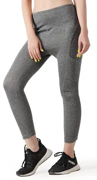 Ndless Sports Designer Ankle Length 4 Way Stretch Polyester Solid Legging for Yoga, Running & Fitness Exercise (Medium, Grindel)-thumb3