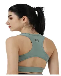 NDLESS SPORTS Solid Polyester Blend Non-Wired Soft Padded Sports Bra for Cycling, Racing, Excercise & Fitness-thumb1