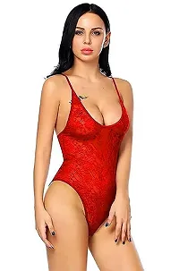 PYXIDIS Lace Babydoll Teddy Lingerie Night Dress for Women Red-thumb3