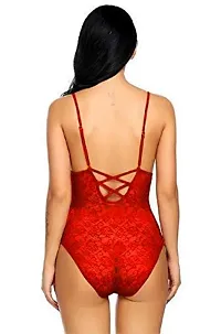 PYXIDIS Lace Babydoll Teddy Lingerie Night Dress for Women Red-thumb1