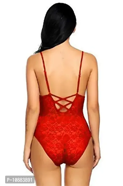 PYXIDIS Lace Babydoll Teddy Lingerie Night Dress for Women Red-thumb2