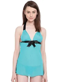 PYXIDIS Net Babydoll Nighty Nightwear for Women Turquoise Blue-thumb4