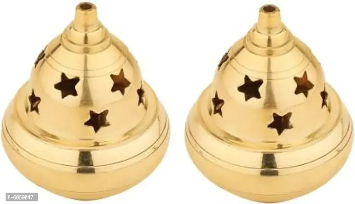 Brass Akhand Diya | Brass Deepak/Dia | Akhand Jyot | Magical Lantern Brass Diya Set of 2 Pcs