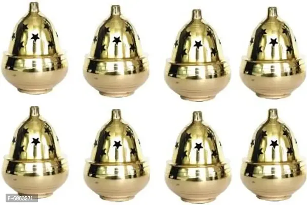 Brass 8 Pcs Akhand Diya Brass Deepak/Dia  Akhand Jyot Magical Lantern Brass Diya